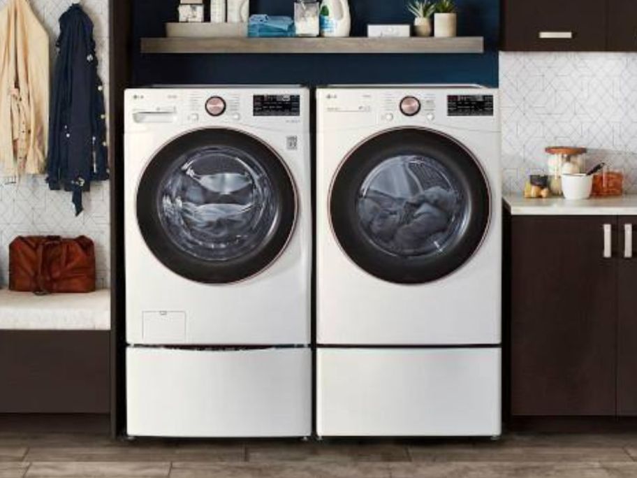 LG washer and dryer in laundry room