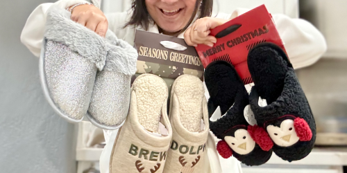 *HOT* Dearfoams Holiday Slippers w/ Gift Bag Just $9.99 (Arrives By Christmas!)