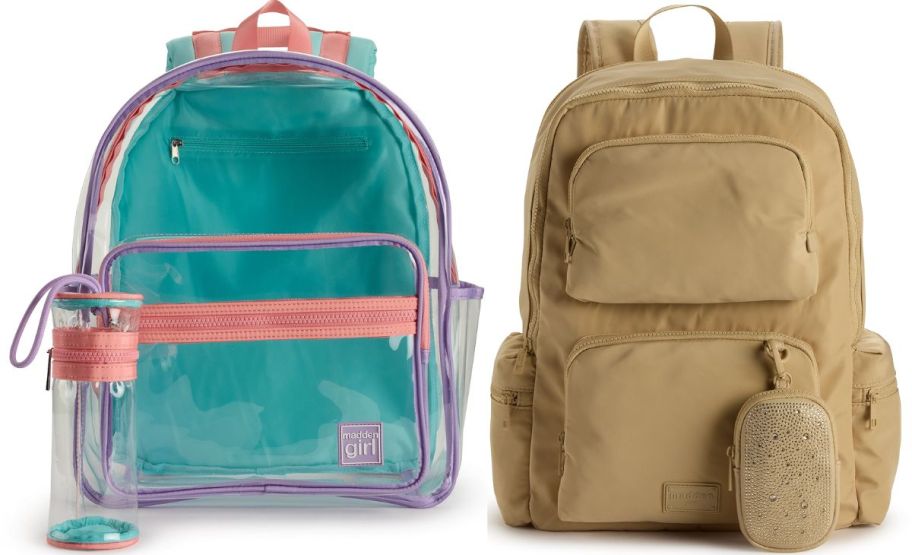 two madden girl backpacks stock images