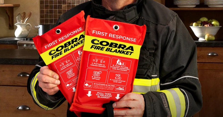 Emergency Fire Blankets from $12.49 Each on Amazon (Faster Than a Fire Extinguisher!)