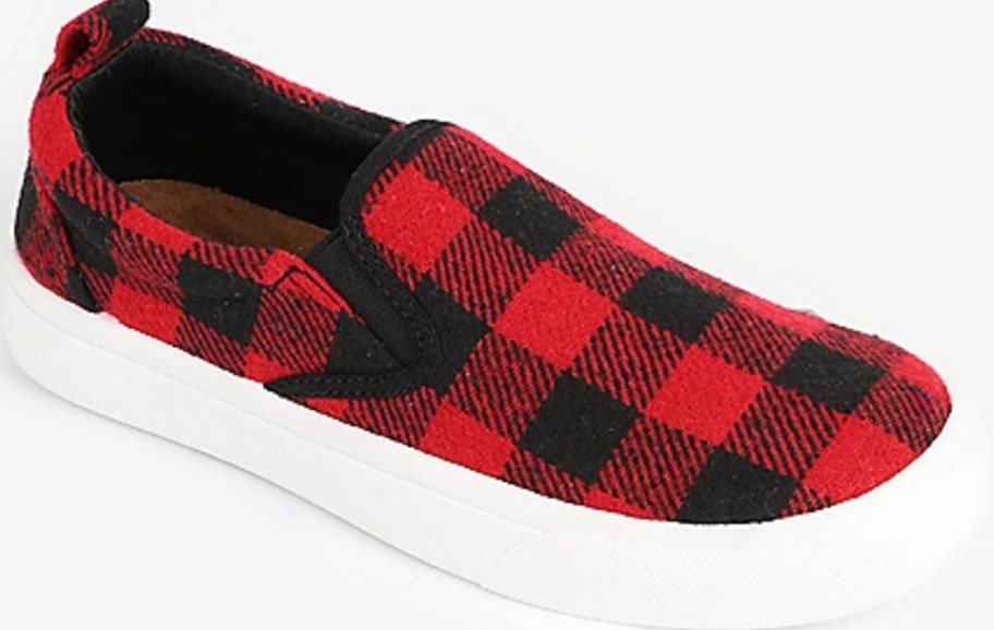 red and black plaid maurices shoe