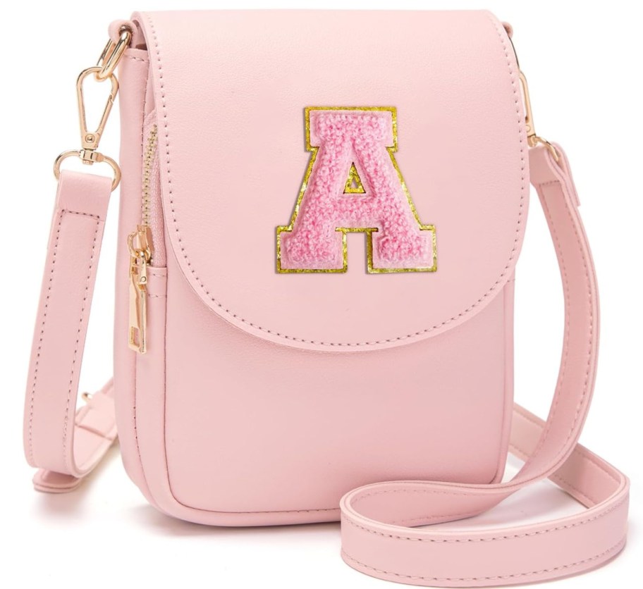 pink monogram crossbody