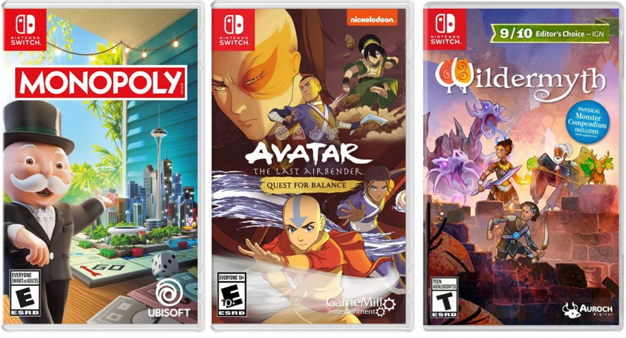 monopoly, avatar, and wildermyth nintendo switch games 