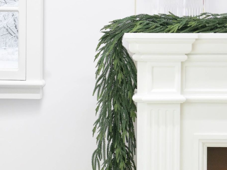 my texas home garland on mantle