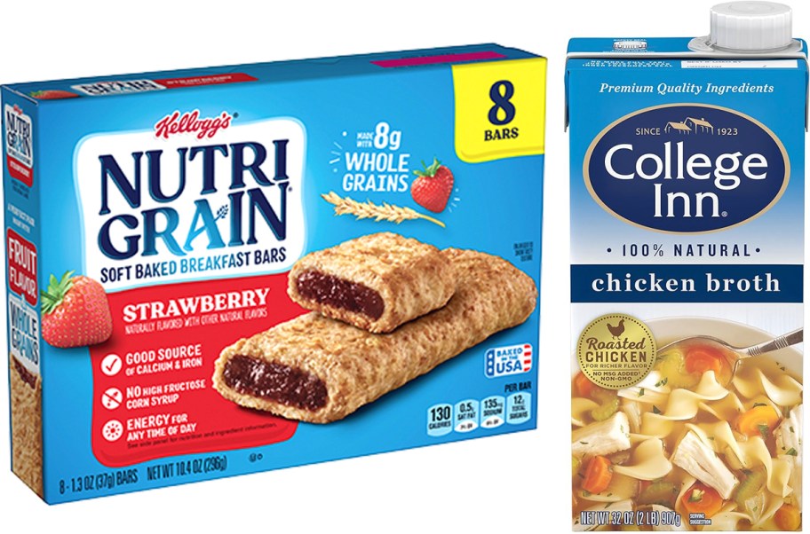 nutri grain strawberry bar and college inn broth 