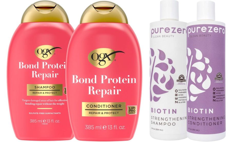 OGX and Purezero shampoos and conditioners