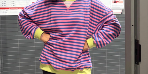 Oversized Striped Sweatshirt Just $12.99 on Amazon (Reg. $20)