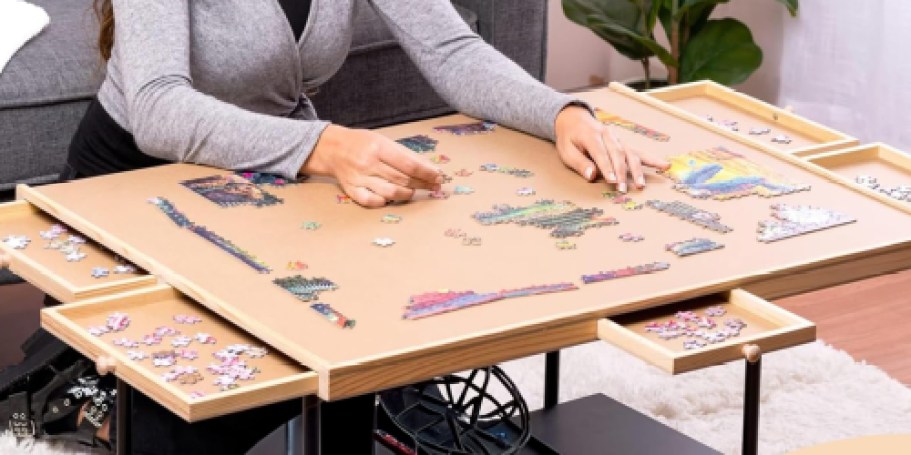 Puzzle Table w/ Drawers & Cover Just $49.99 Shipped for Amazon Prime Members (Reg. $70)