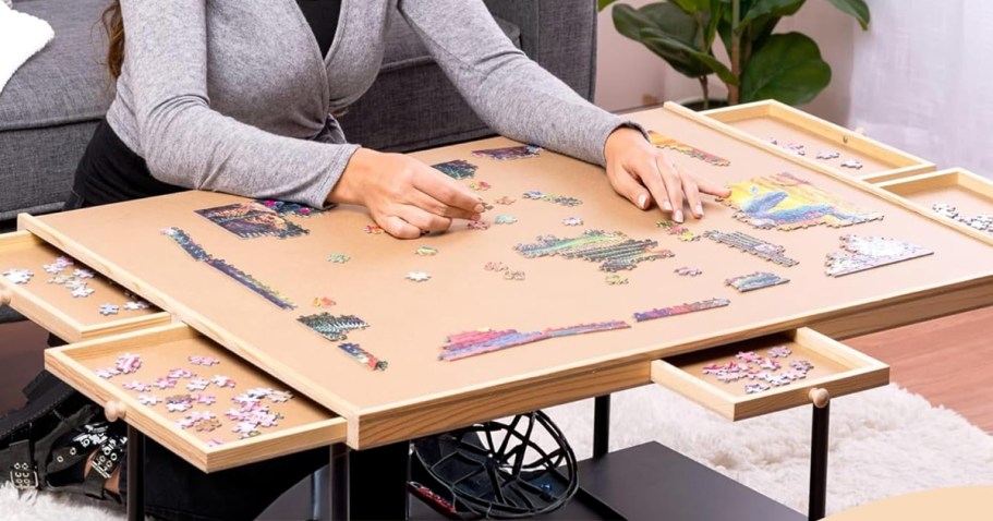 Puzzle Table w/ Drawers & Cover Just $49.99 Shipped for Amazon Prime Members (Reg. $70)