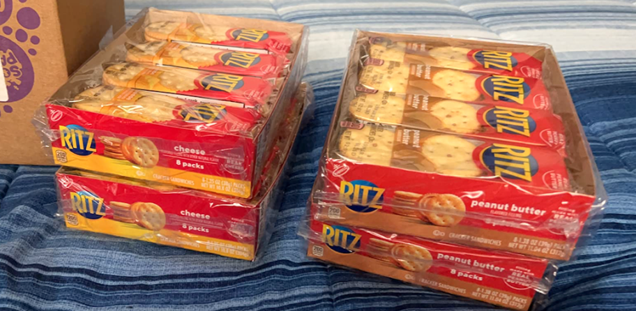 ritz cracker packs on table