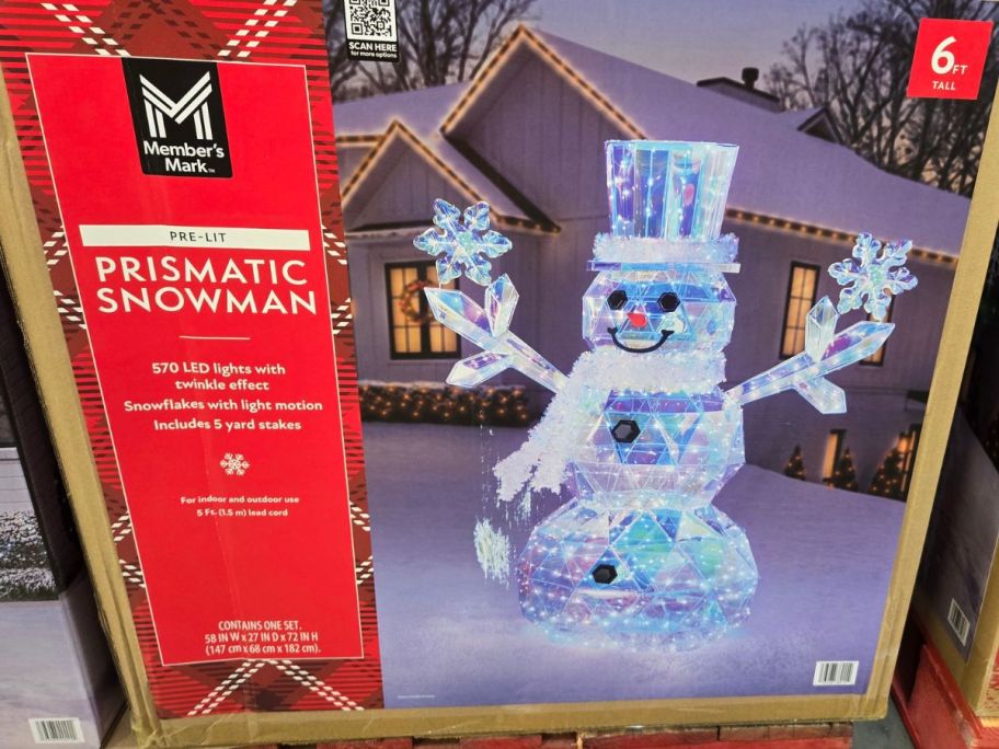 Pre-Lit Prismatic Snowman box in store