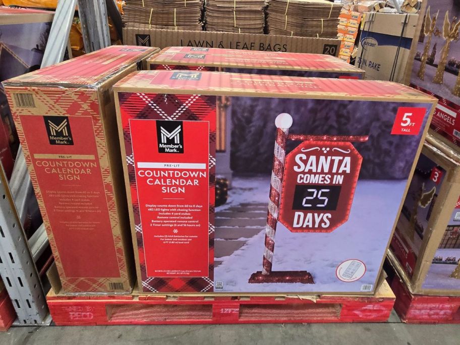 Pre-Lit Santa Countdown Calendar box in store