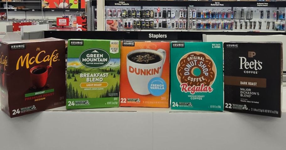 Up to 40% Off Coffee K-Cups at Staples | McCafe, Dunkin’, Peet’s, & More!