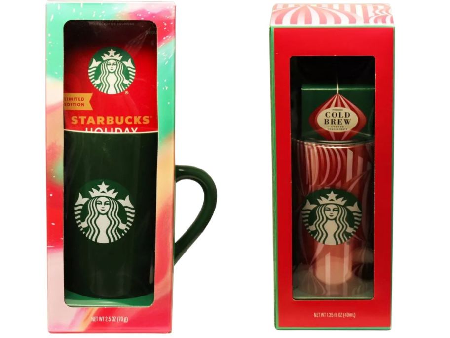 starbucks gift set stock images