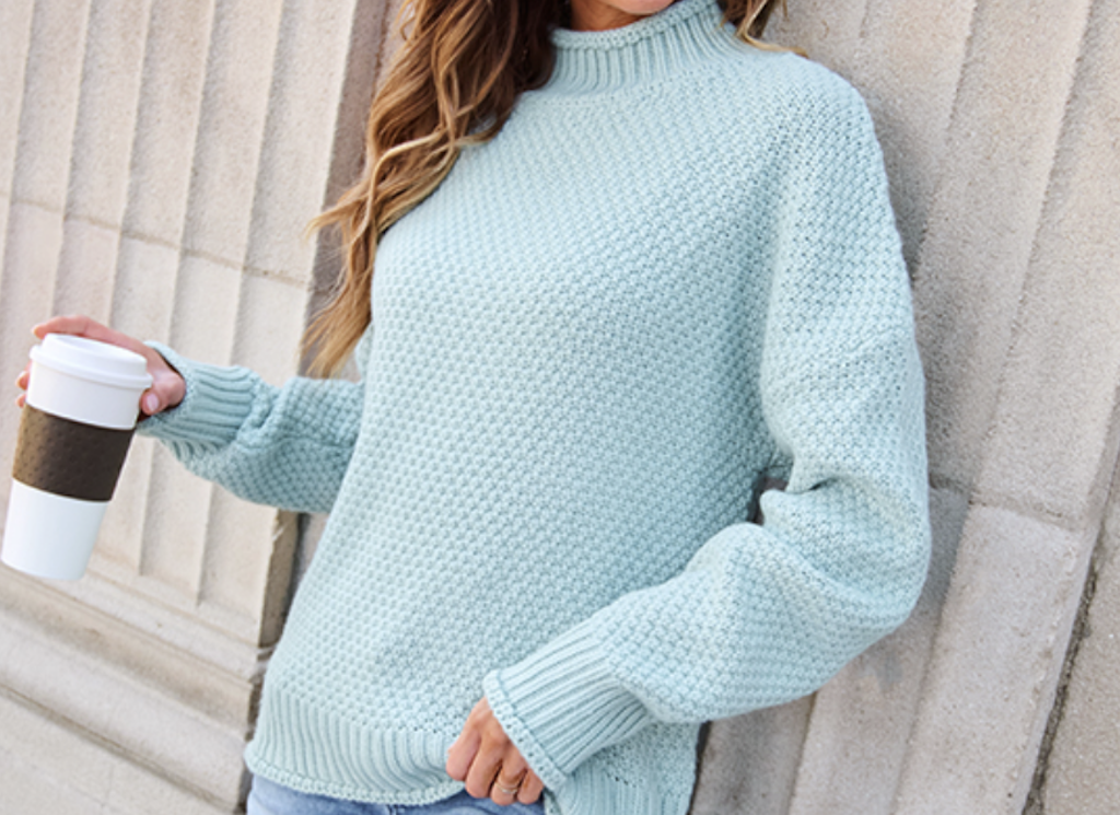 light blue sweater 