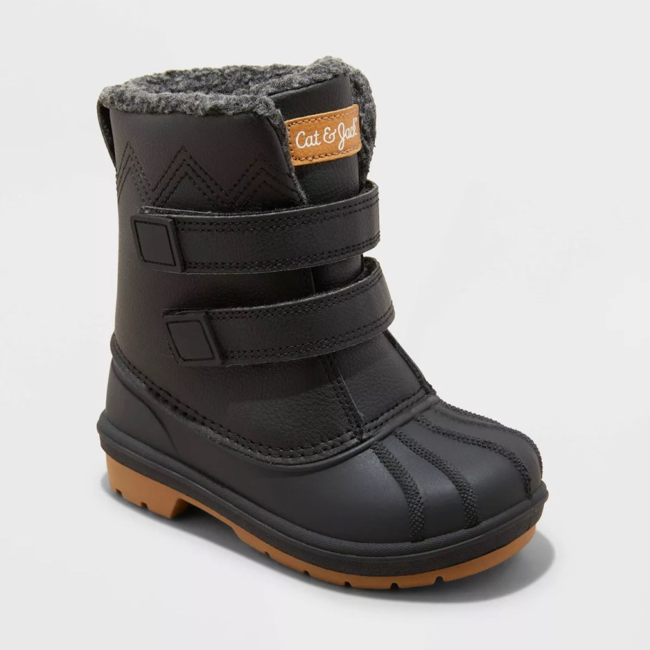 stock photo of black snow boot