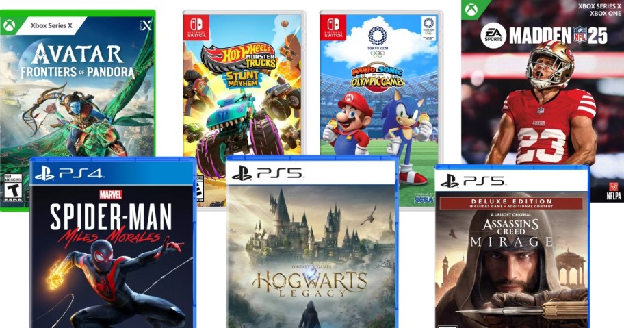 Xbox, PS4, PS5, and Nintendo Switch Video game box covers