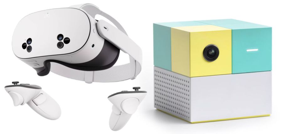 vr headset next to Nex Playground console