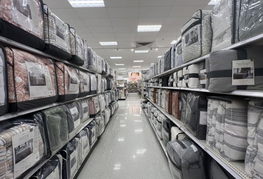 bedding aisle at target