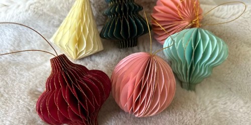 Paper Christmas Ornaments 6-Count Only $7.99 Shipped w/ Amazon Prime (Use as Gift Toppers!)