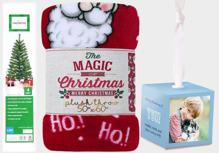 walgreens black friday deals christmas tree. throw blanket and photo cube ornament