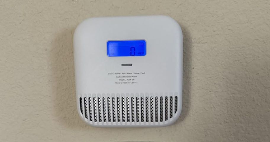 carbon monoxide detector on wall
