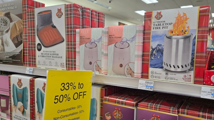 facial steamer table top fire pit on store shelf