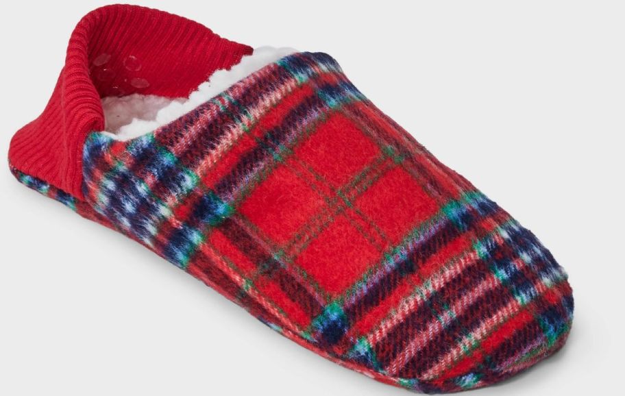 a mans tartan plaid slipper sock