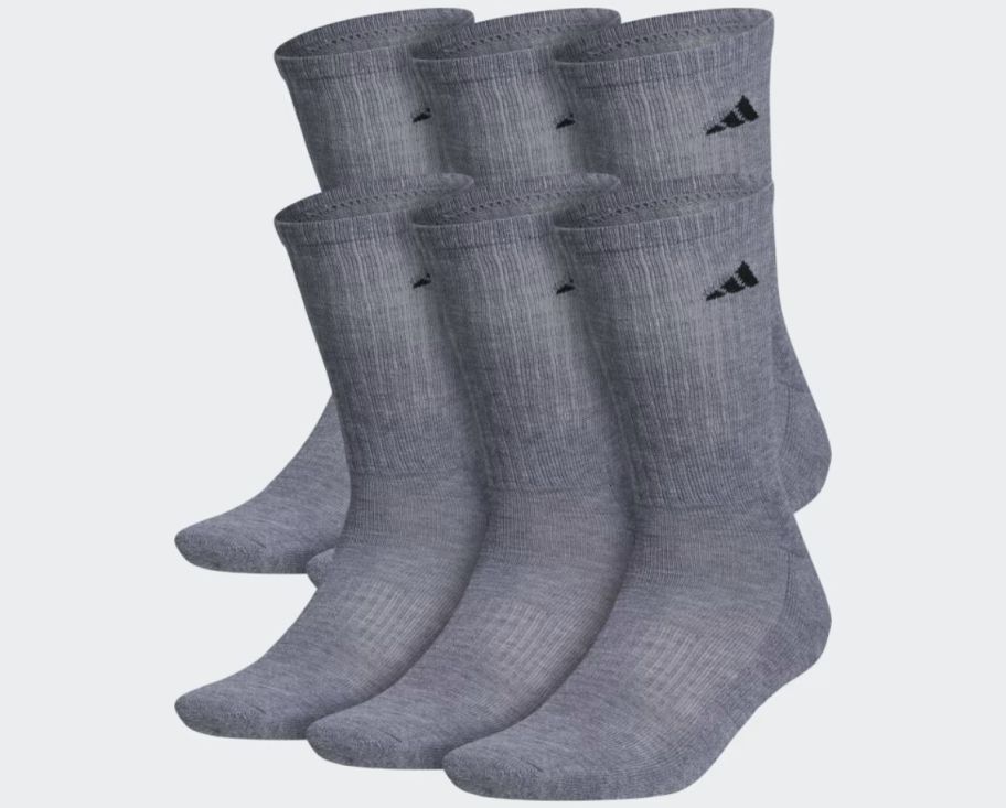 6 pair of gray ankle socks