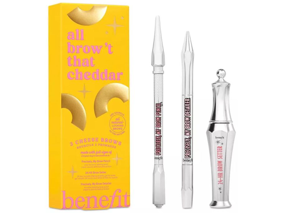 Benefit Cosmetics 3-Piece All Brow't That Cheddar Brow Hero Set - Deep Brown stock image