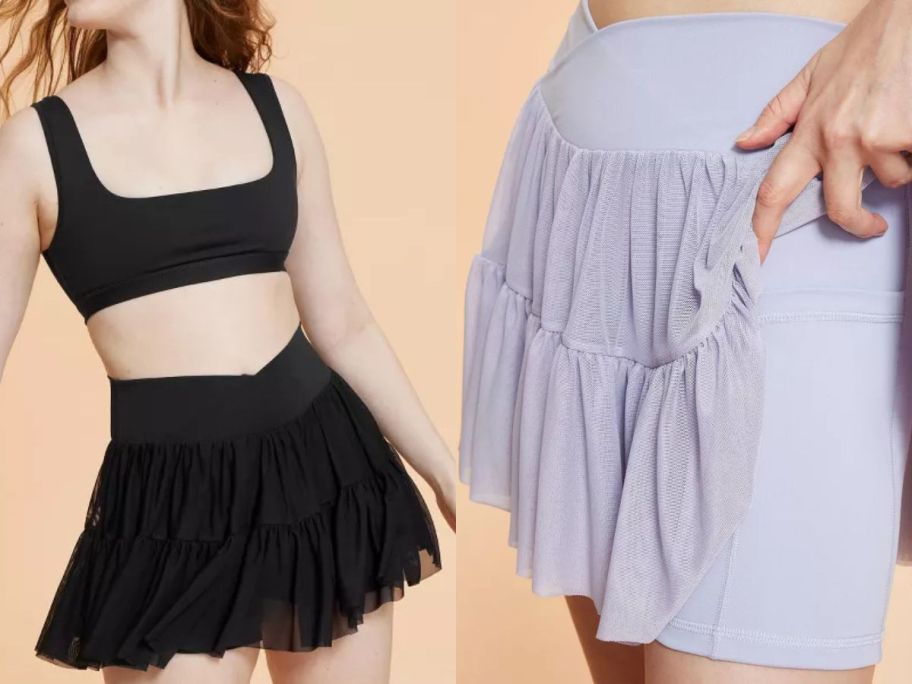 Women wearing a Blogilates ballerina skirt