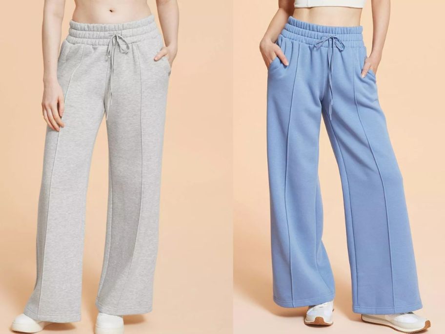 Women wearing Blogilates wide leg pants