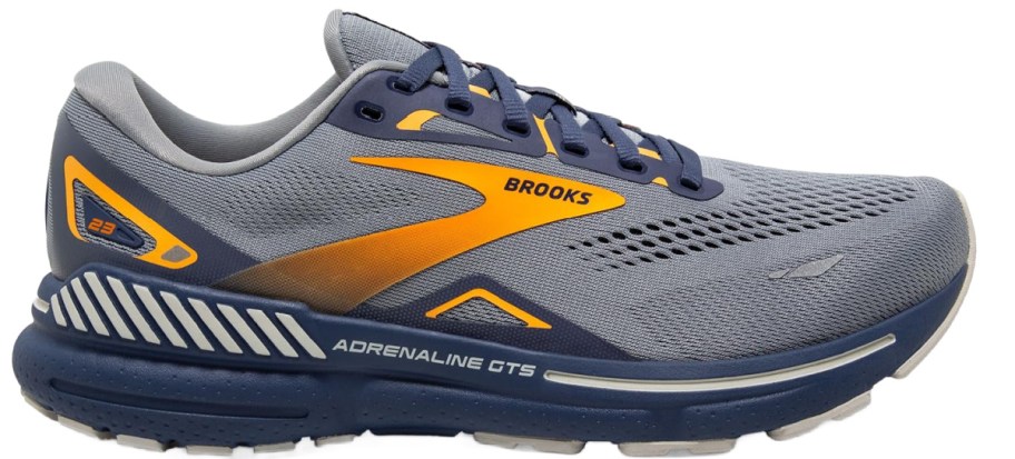 Brooks Adrenaline GTS 23 Men's Shoes in gray and yellow -2