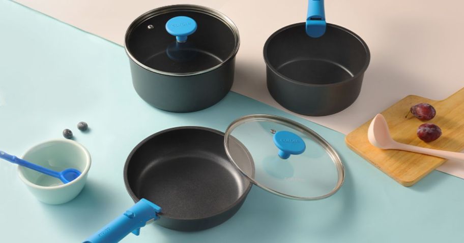 Carote 11-Piece Nonstick Cookware Set in Blue