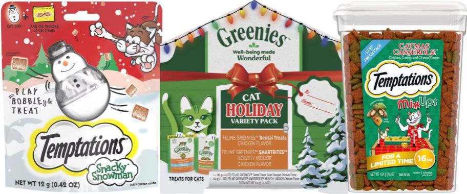3 canisters of Cat Holiday Treats