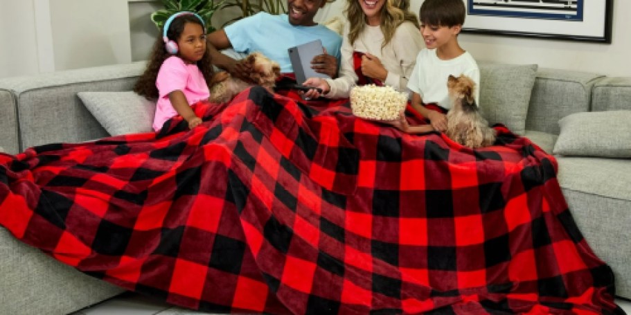 HUGE Family-Size Muk Luks Blanket JUST $9.98 on Walmart.com (Has Pockets for your Feet & Devices!)