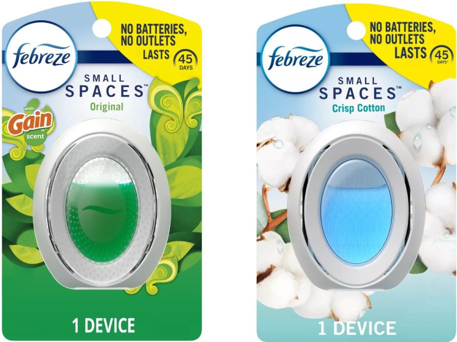 Stock images of two Gain Small Spaces Air Fresheners