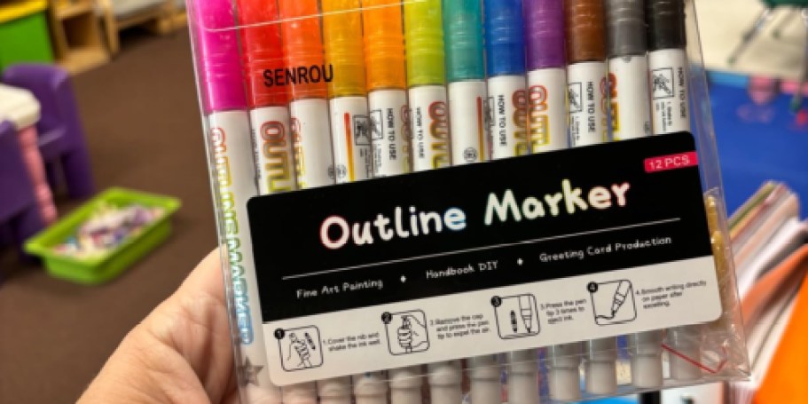 Glitter Outline Markers 12-Pack Just $3.99 Shipped on Amazon (Reg. $9)