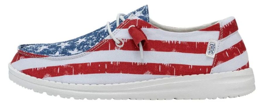 HEYDUDE Wendy Patriotic Shoes stock image