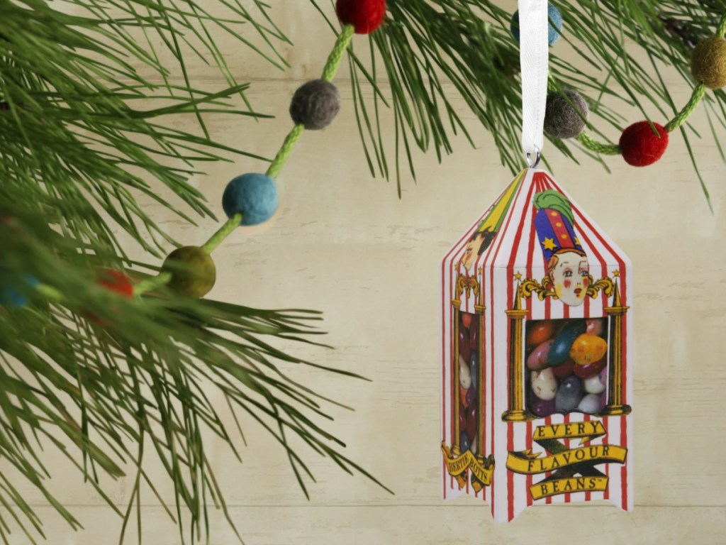 Hallmark Harry Potter Bertie Bott's Beans Ornament in christmas tree