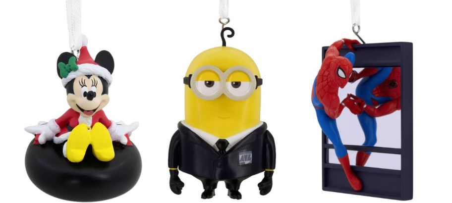 Hallmark Ornaments Minnie Mouse, Minion, & Spiderman