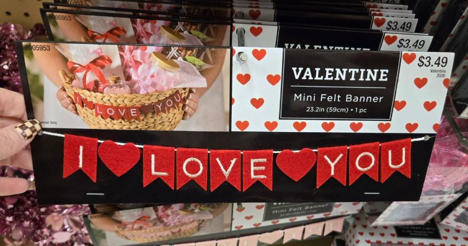 An I love your garland banner at Hobby Lobby