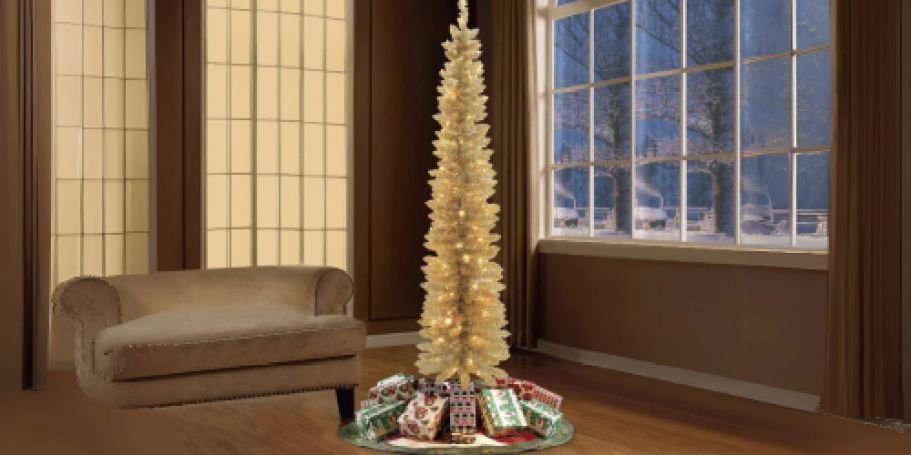 Pre-Lit Gold Tinsel Tree 6′ JUST $20 on Walmart.com (Reg. $89) – Arrives Before Christmas!