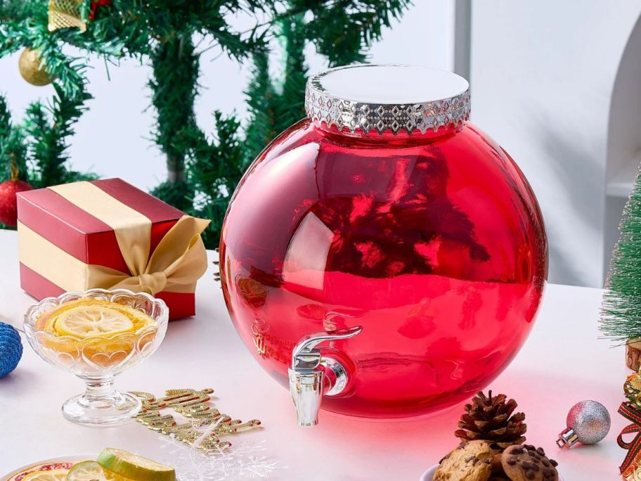 Holiday Time Beverage Dispenser on a table