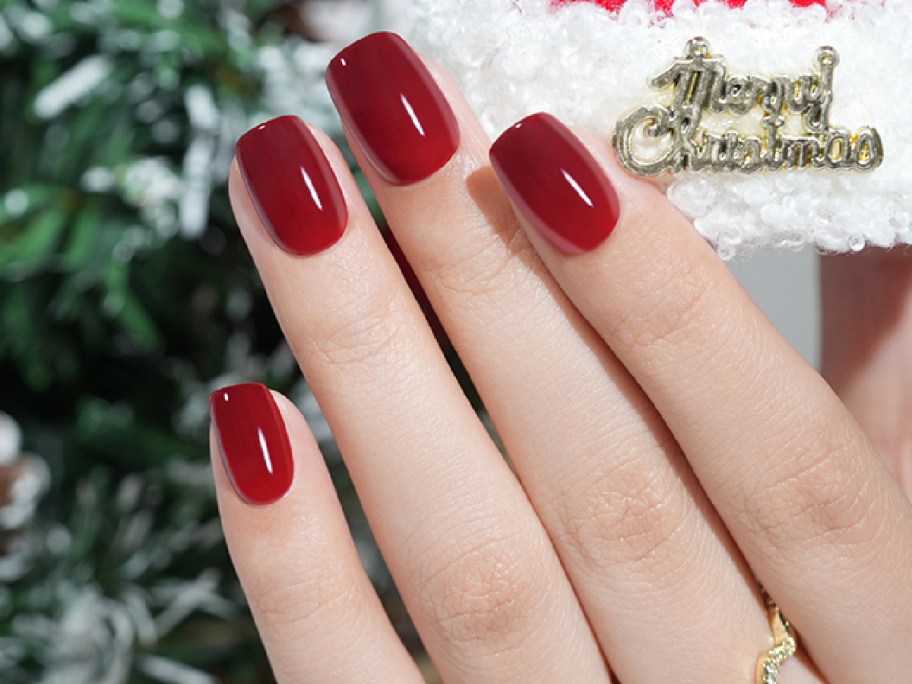 Jofay christmas nails in red