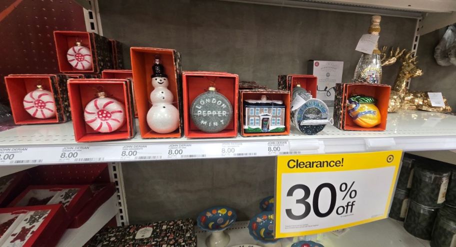 display of John Derian for Target Christmas Ornaments&nbsp;