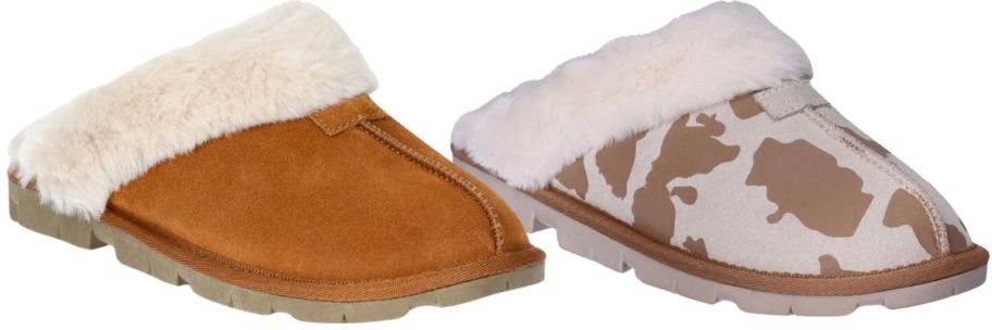 Joyspun Women's Suede Clog Slippers