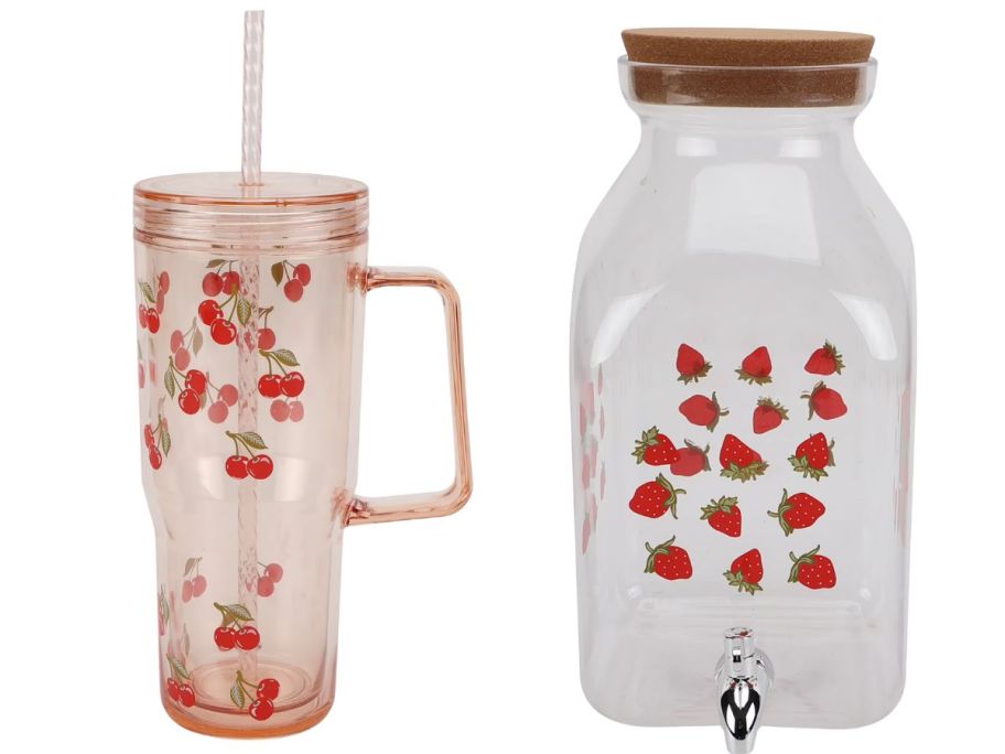 Just Feed Me by Jessie James Decker 30oz Tumbler and 2-Gallon Strawberry Beverage Dispenser