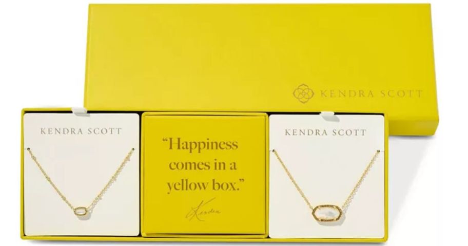 Kendra Scott Mother-of-Pearl & Pavé 2-Piece Set stock image