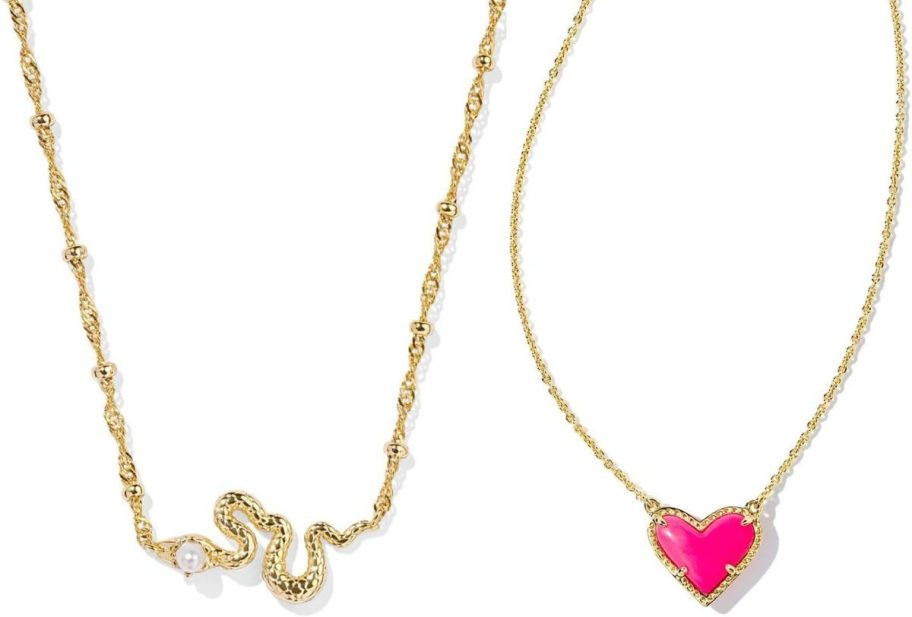 Stock image of Kendra Scott Lyle Snake and Ari Heart Pendant Necklaces